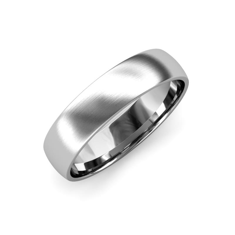 Valerio Satin Finish Dome Wedding Band Satin Finish Plain Dome Wedding Band in Platinum