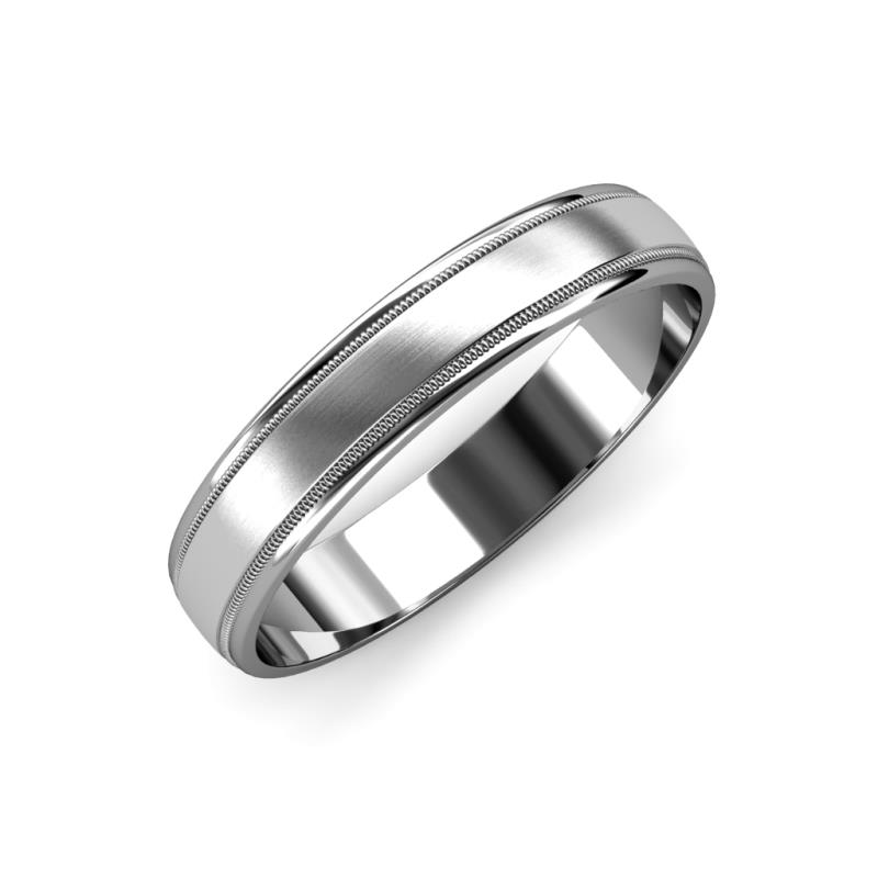 Bryon Satin Finish Milgrain Wedding Band Satin Finish Milgrain Wedding Band in Platinum
