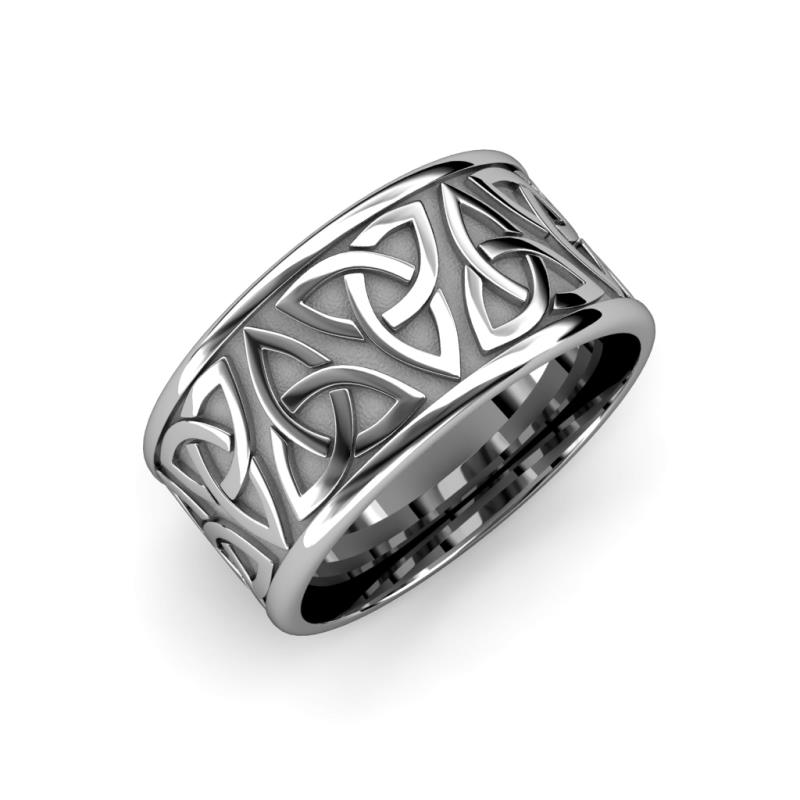 Arden High Polish Celtic Trinity Knot Wedding Band High Polish Celtic Trinity Knot Unisex Wedding Band K White Gold