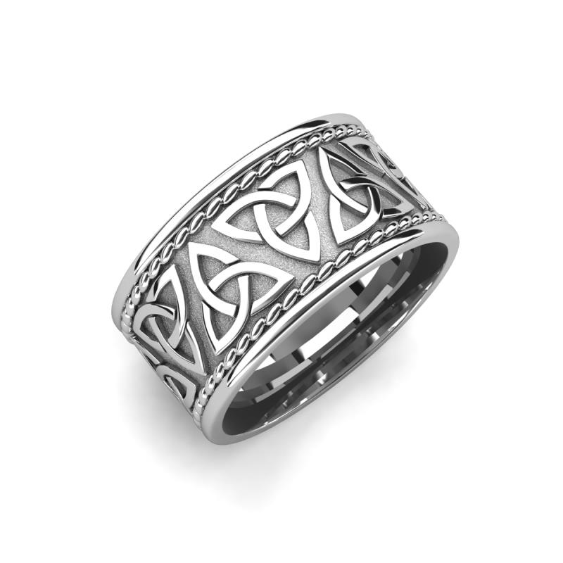 Laney High Polish Celtic Trinity Knot Wedding Band High Polish Celtic Trinity Knot Wedding Band in K White Gold