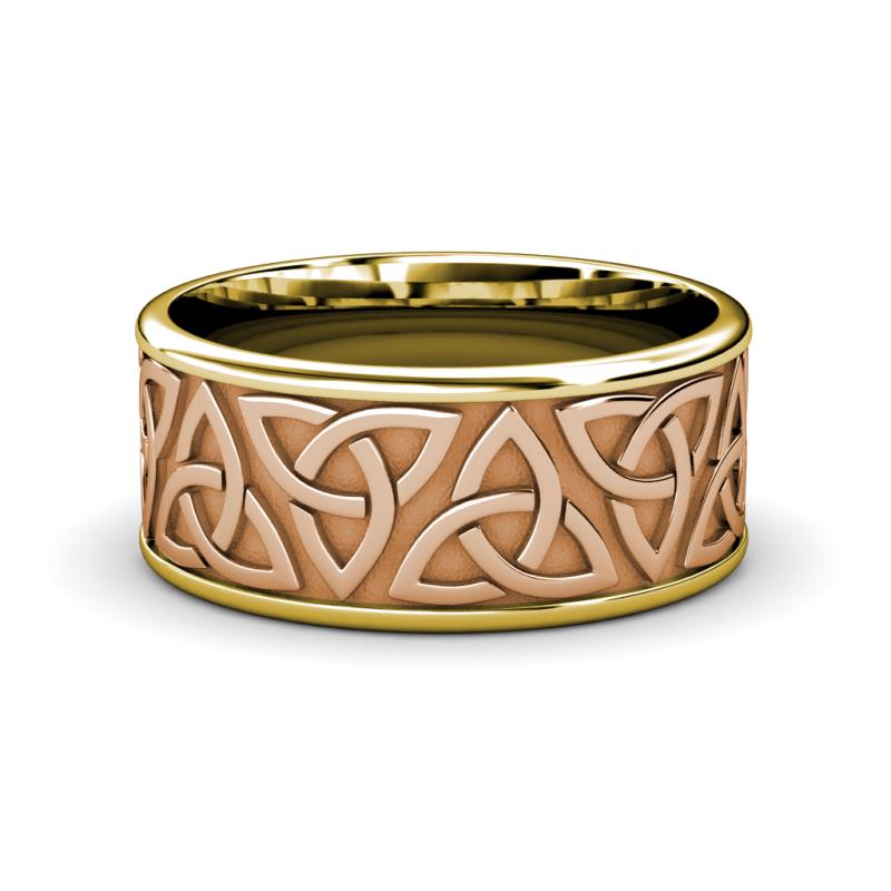 Arden High Polish Two Tone Celtic Trinity Knot Wedding Band High Polish Two Tone Celtic Trinity Knot Unisex Wedding Band K Yellow Rose