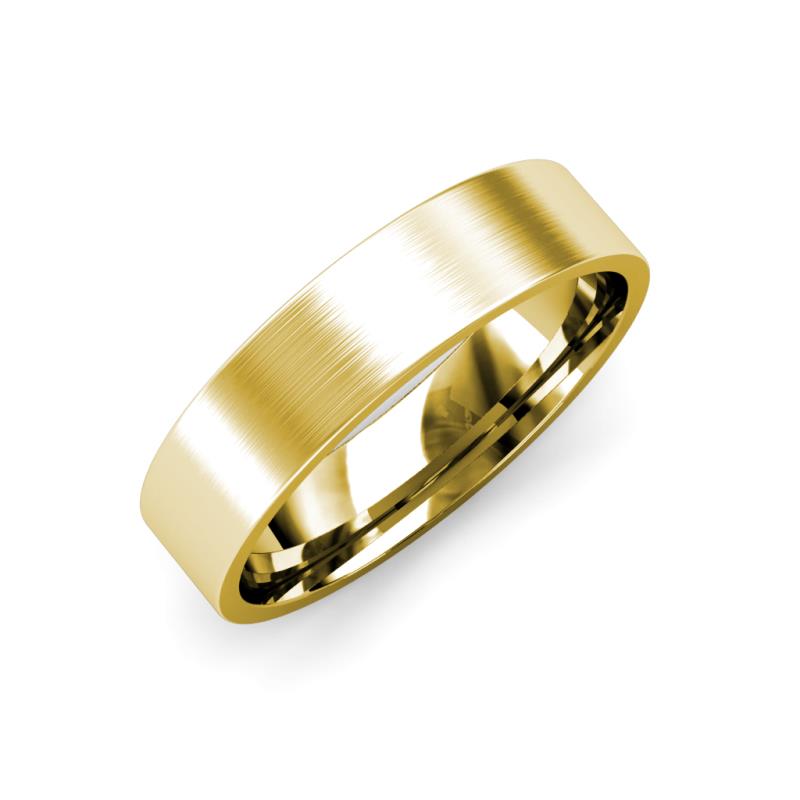Aidan Satin Finish Flat Comfort Fit Unisex Wedding Band Satin Finish Flat Comfort Fit Unisex Wedding Band in K Yellow Gold