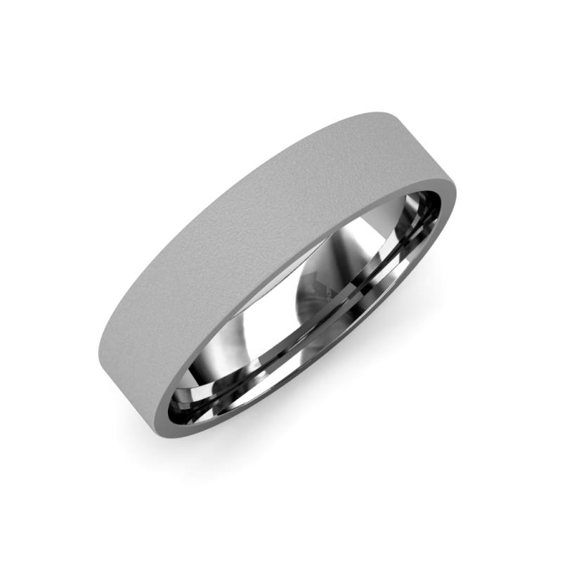 Aidan Glass Finish Flat Comfort Fit Unisex Wedding Band Glass Finish Flat Comfort Fit Unisex Wedding Band Platinum
