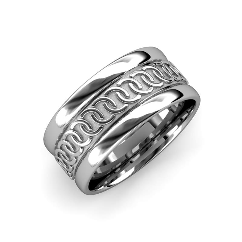 Eavan High Polish Celtic Wedding Band High Polish Unisex Celtic Wedding Band K White Gold