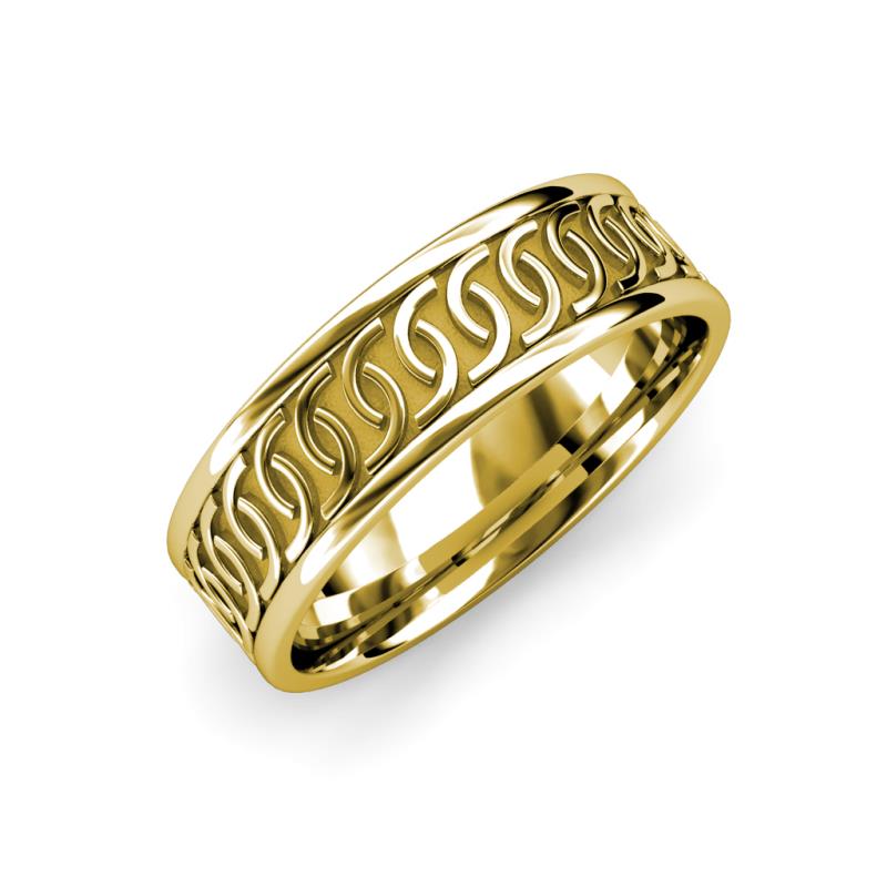 Eavan High Polish Celtic Wedding Band High Polish Unisex Celtic Wedding Band K Yellow Gold