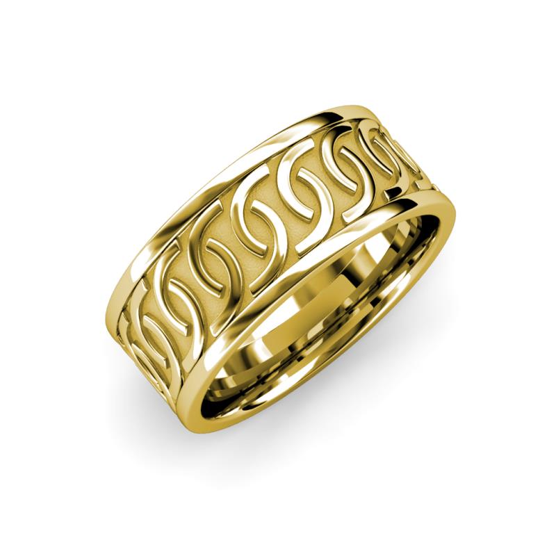 Eavan High Polish Celtic Wedding Band High Polish Unisex Celtic Wedding Band K Yellow Gold