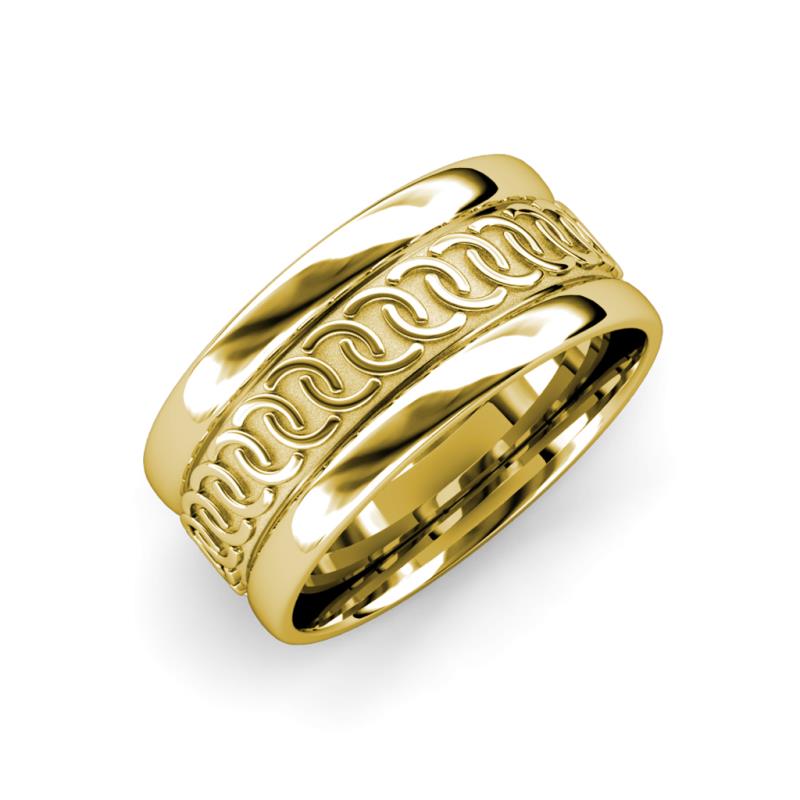 Eavan High Polish Celtic Wedding Band High Polish Unisex Celtic Wedding Band K Yellow Gold