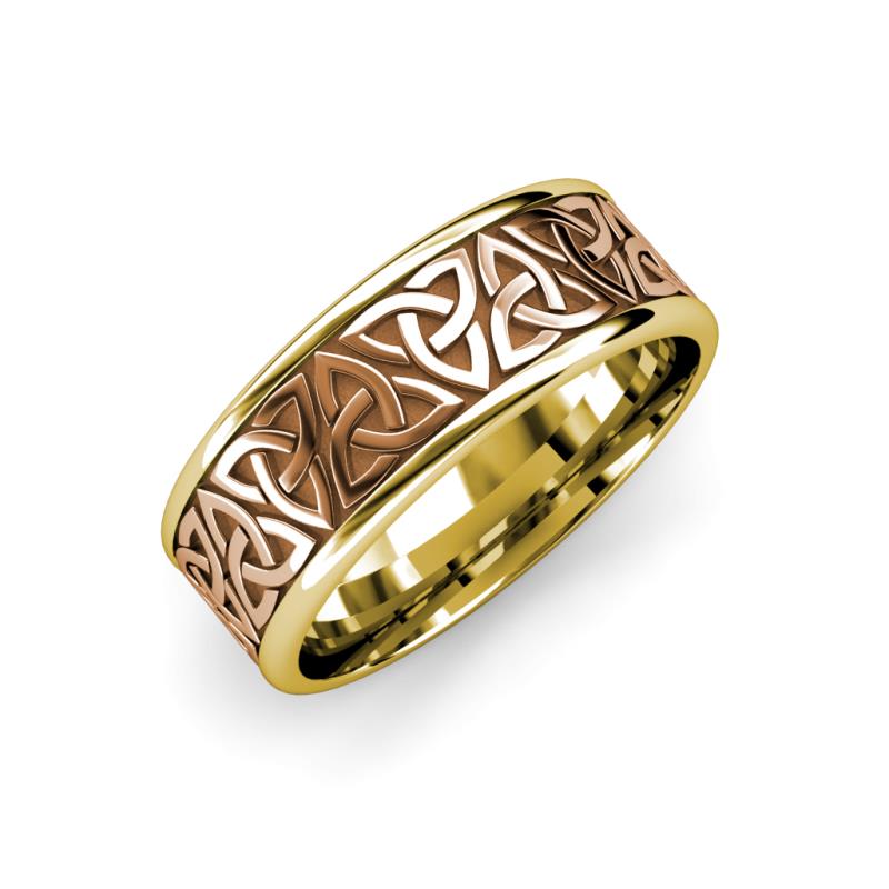 Arden High Polish Two Tone Celtic Trinity Knot Wedding Band High Polish Two Tone Celtic Trinity Knot Unisex Wedding Band K Yellow Rose