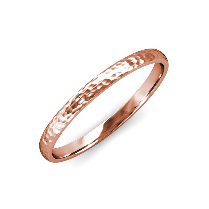 Valerio Hammer Finish Dome Wedding Band Hammer Finish Dome Wedding Band in K Rose Gold