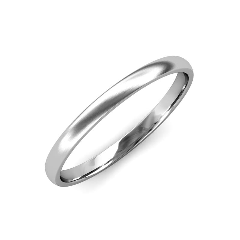 Valerio Satin Finish Dome Wedding Band Satin Finish Plain Dome Wedding Band in K White Gold