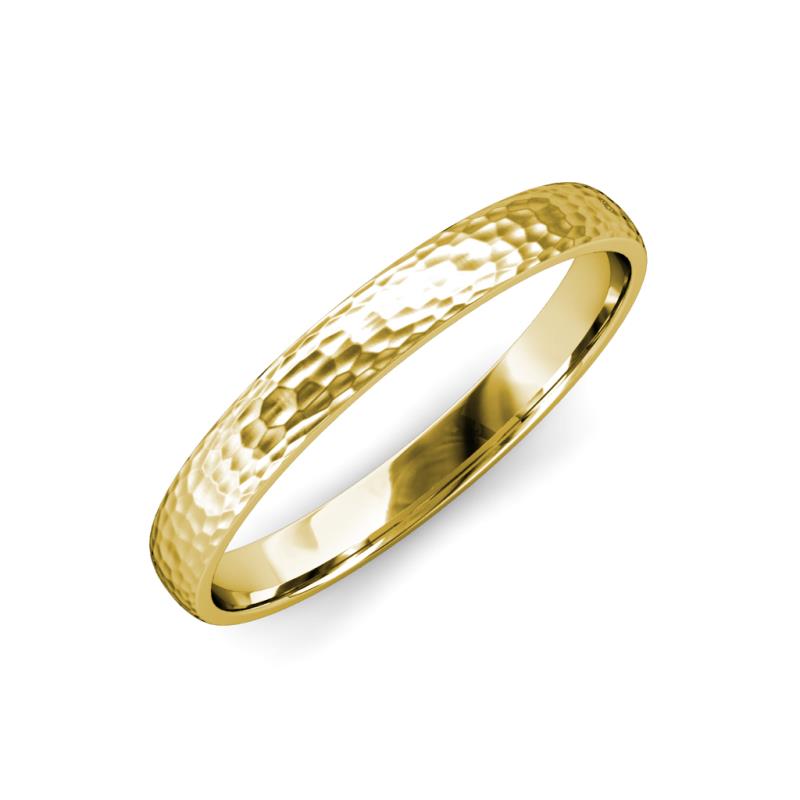 Valerio Hammer Finish Dome Wedding Band Hammer Finish Dome Wedding Band in K Yellow Gold