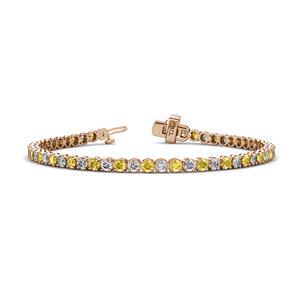 Izarra Yellow Sapphire and Lab Grown Diamond (2.90 mm) Eternity Tennis Bracelet 