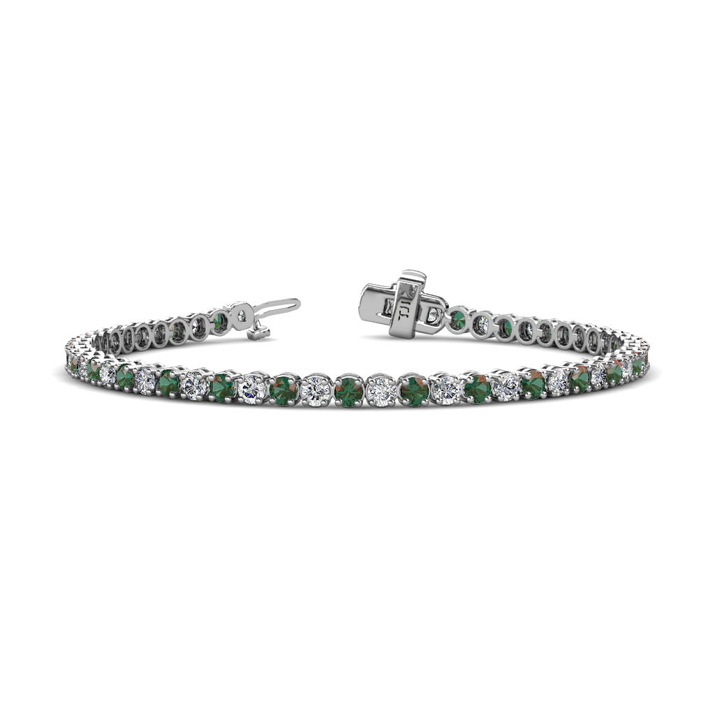 Izarra Created Alexandrite and Lab Grown Diamond (2.90 mm) Eternity Tennis Bracelet 