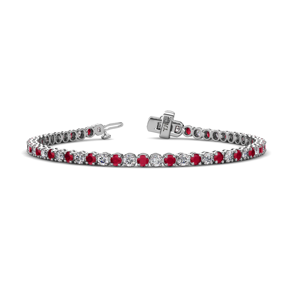 Izarra Ruby and Lab Grown Diamond (2.90 mm) Eternity Tennis Bracelet 