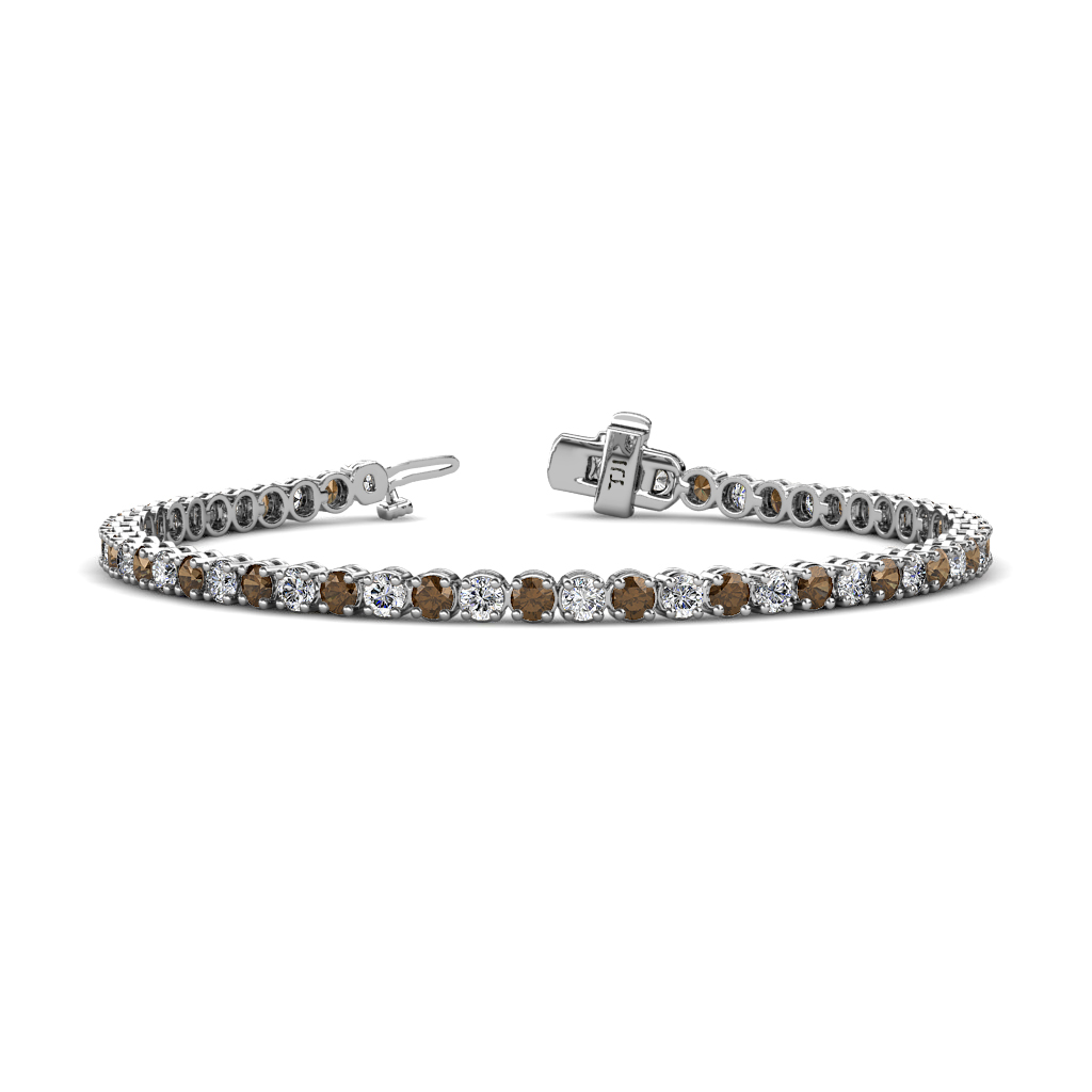 Izarra Smoky Quartz and Lab Grown Diamond (2.90 mm) Eternity Tennis Bracelet 