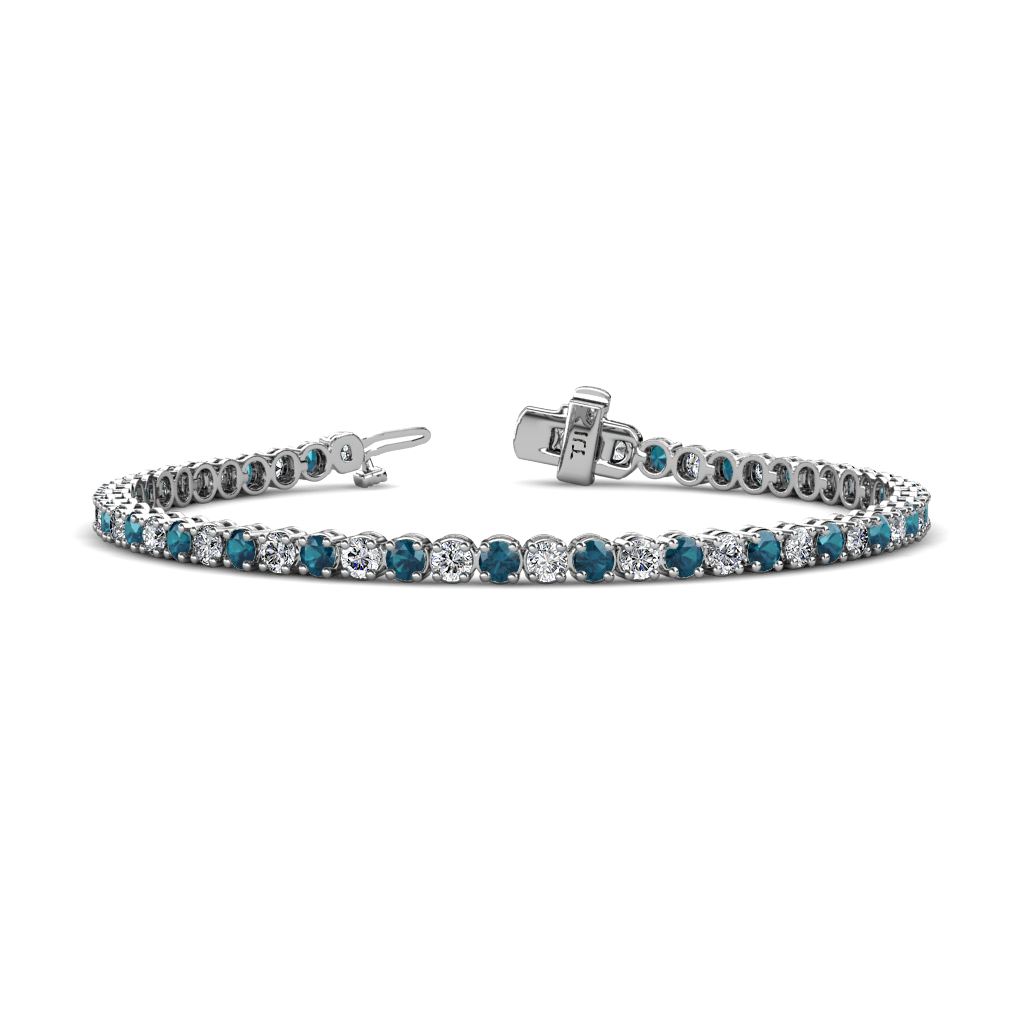 Izarra Blue Diamond and Lab Grown Diamond (2.90 mm) Eternity Tennis Bracelet 