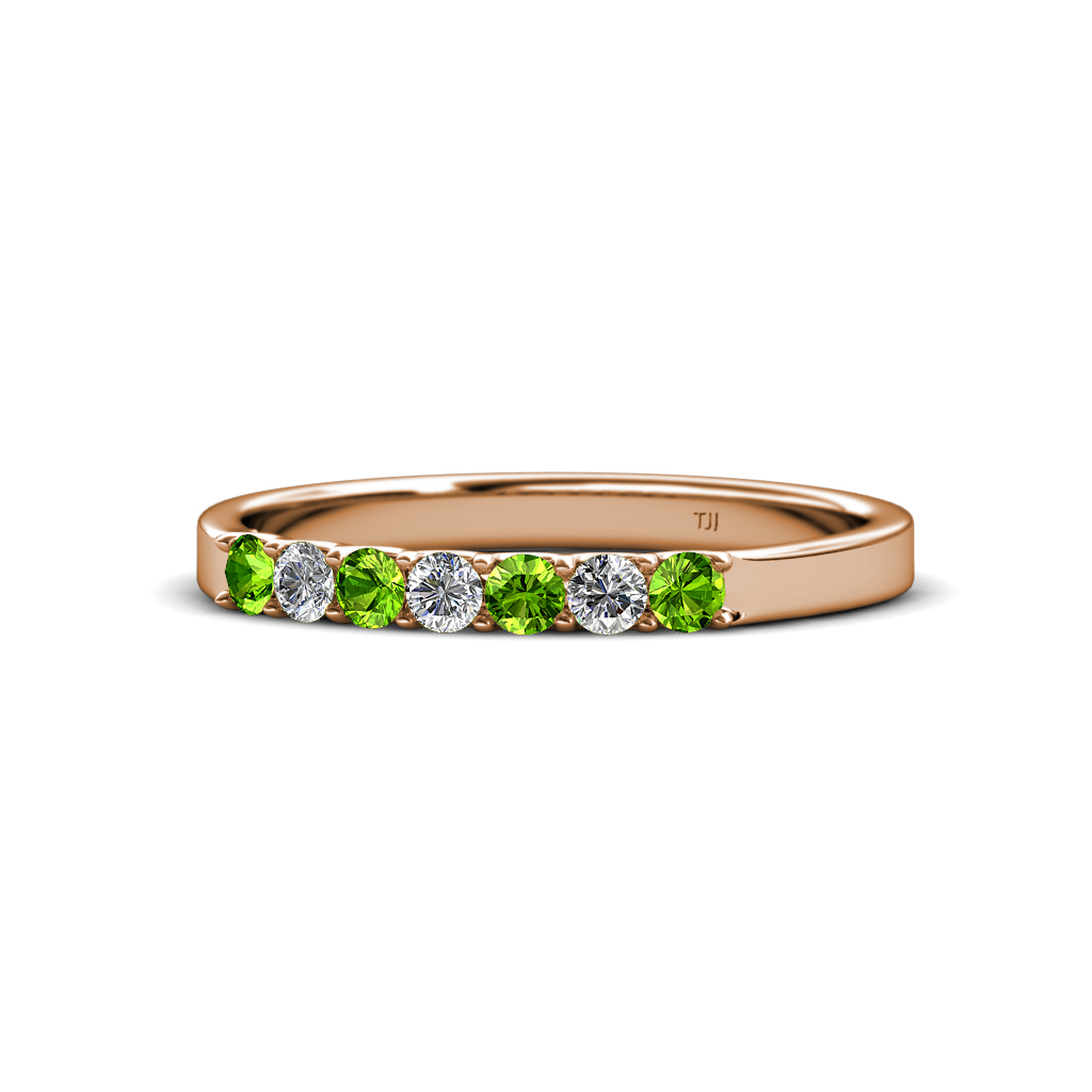 Fiala 2.40 mm Peridot and Diamond Wedding Band 