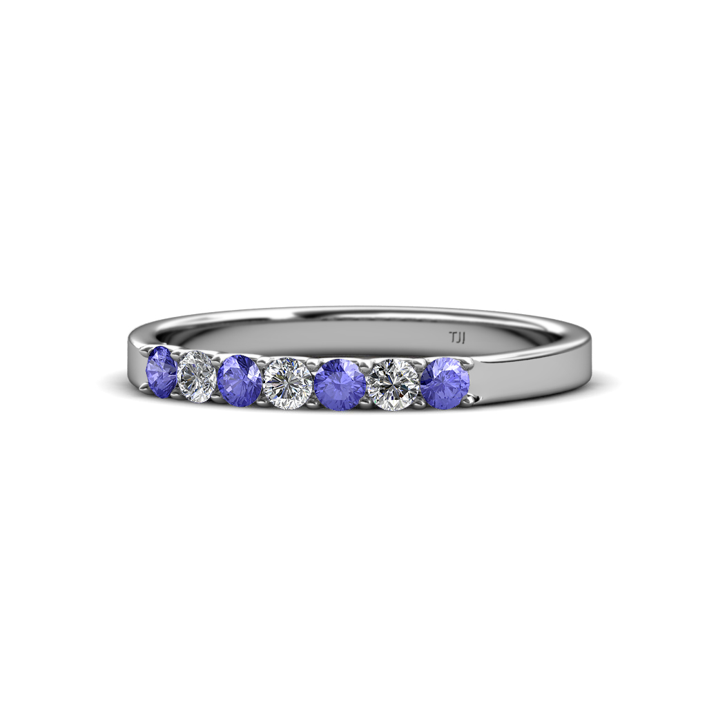 Fiala 2.40 mm Tanzanite and Diamond Wedding Band 