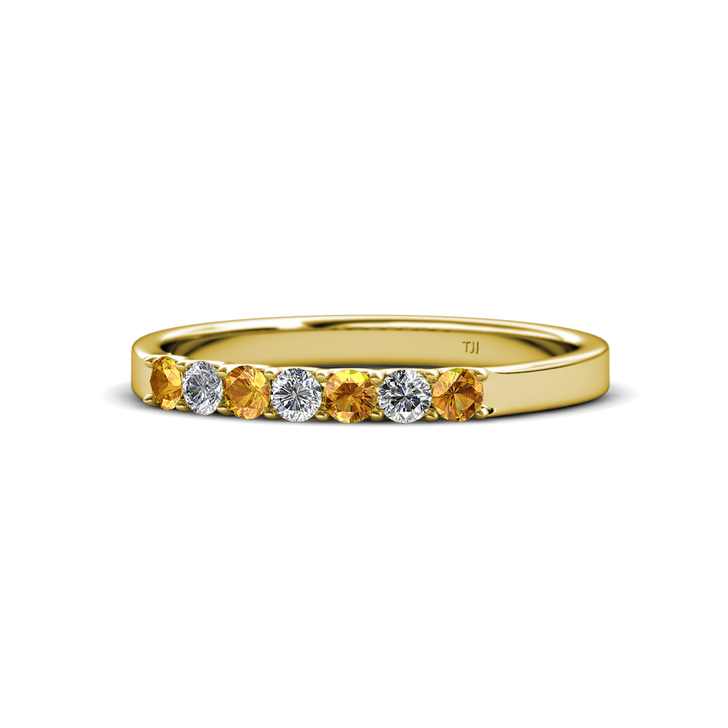 Fiala 2.40 mm Citrine and Diamond Wedding Band 