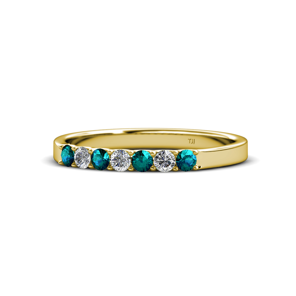 Fiala 2.40 mm London Blue Topaz and Diamond Wedding Band 