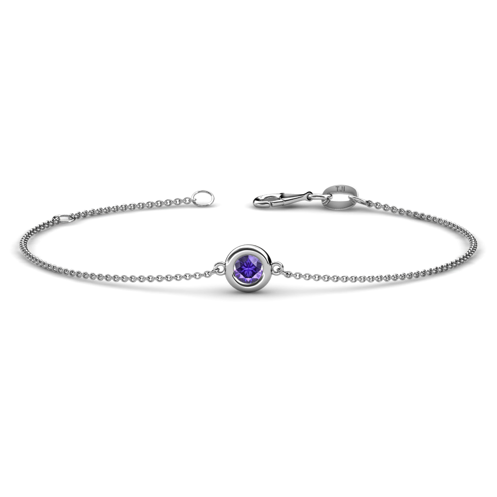 Alys 0.40 ct Iolite Solitaire Station Minimalist Bracelet 