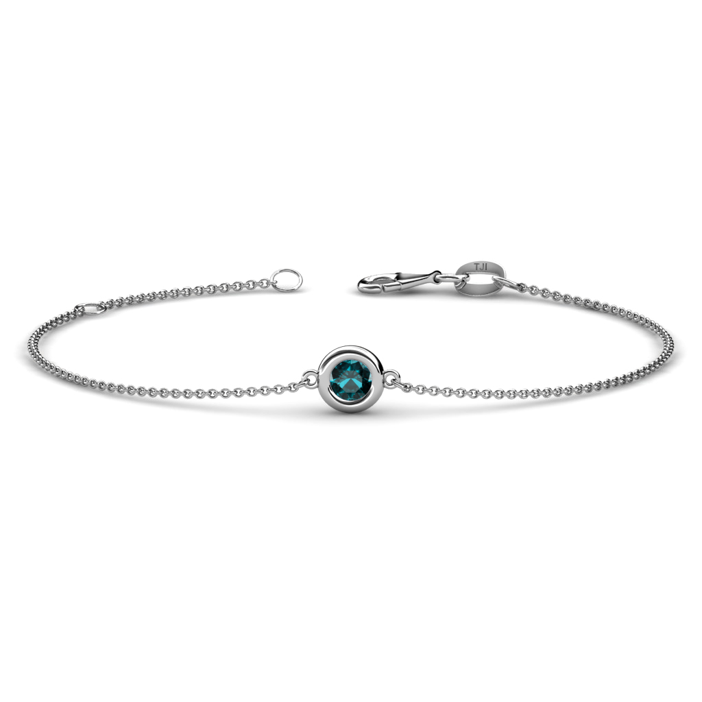Alys 0.50 ct London Blue Topaz Solitaire Station Minimalist Bracelet 