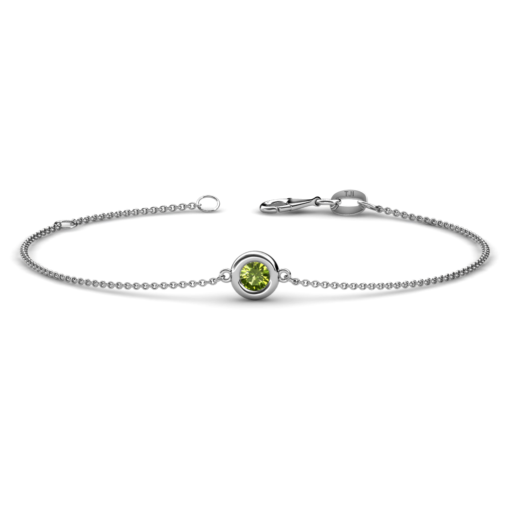 Alys 0.50 ct Peridot Solitaire Station Minimalist Bracelet 