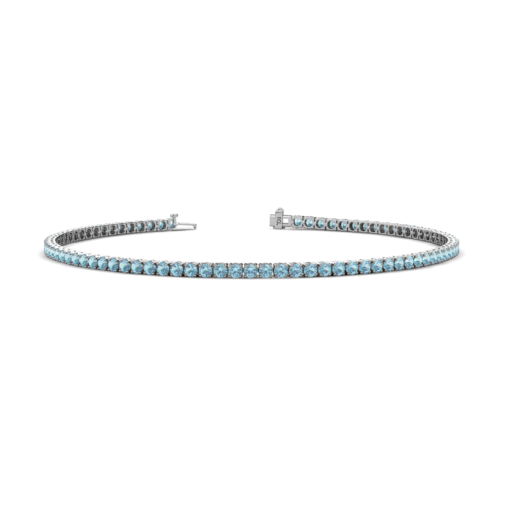 Leslie 1.43 ctw Aquamarine Eternity Tennis Bracelet 