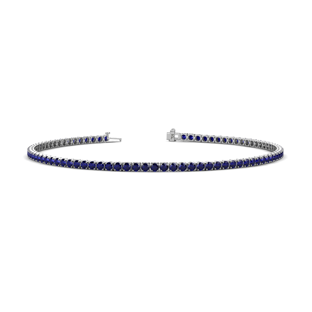 Leslie 1.95 ctw Blue Sapphire Eternity Tennis Bracelet 