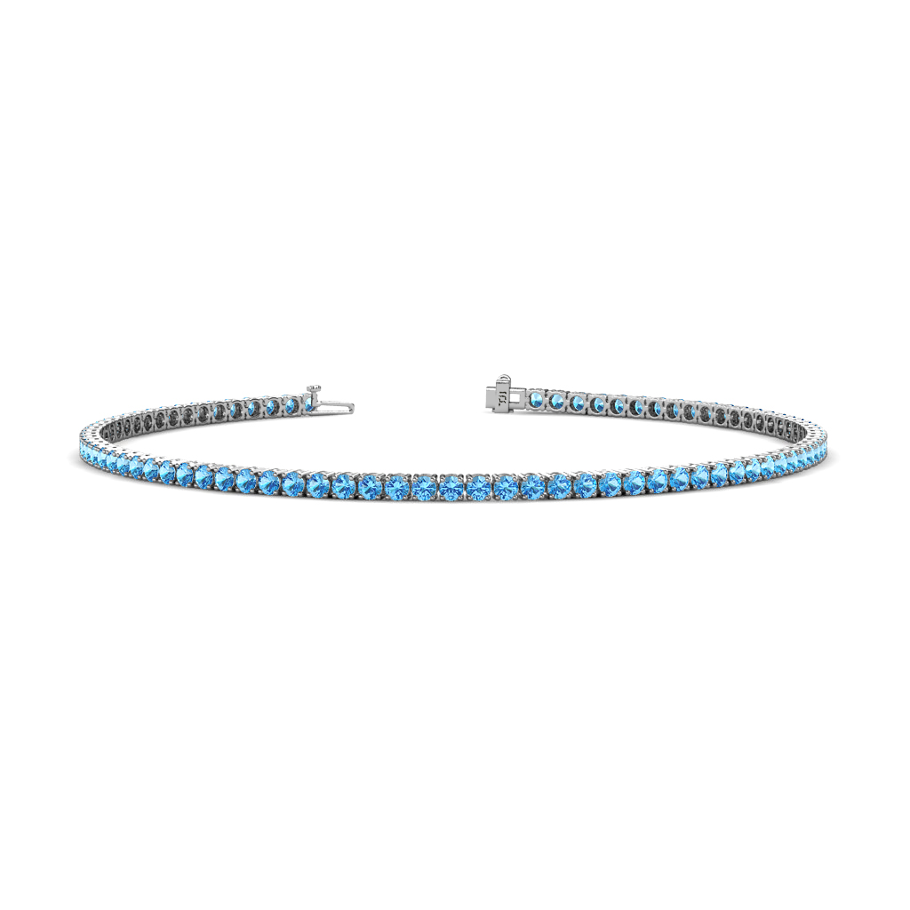 Leslie 1.63 ctw Blue Topaz Eternity Tennis Bracelet 