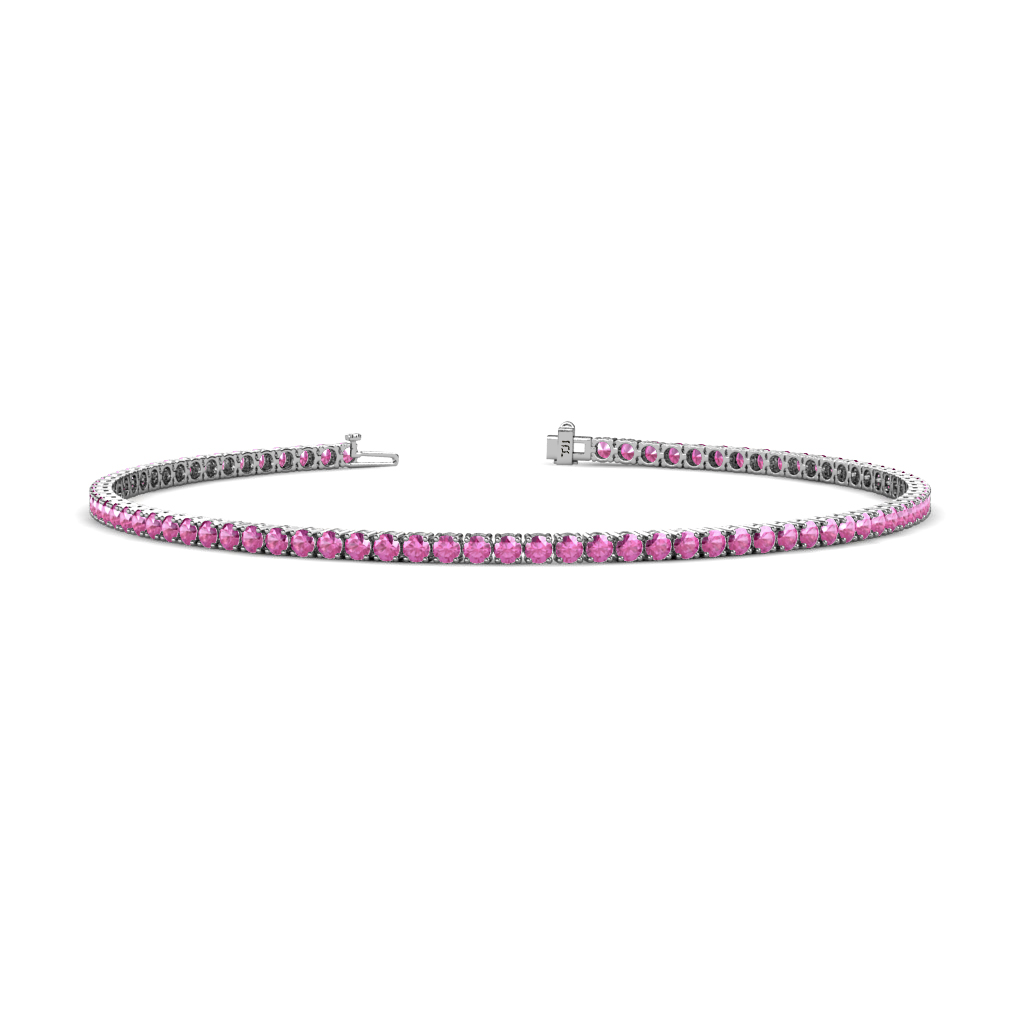 Leslie 1.95 ctw Pink Sapphire Eternity Tennis Bracelet 