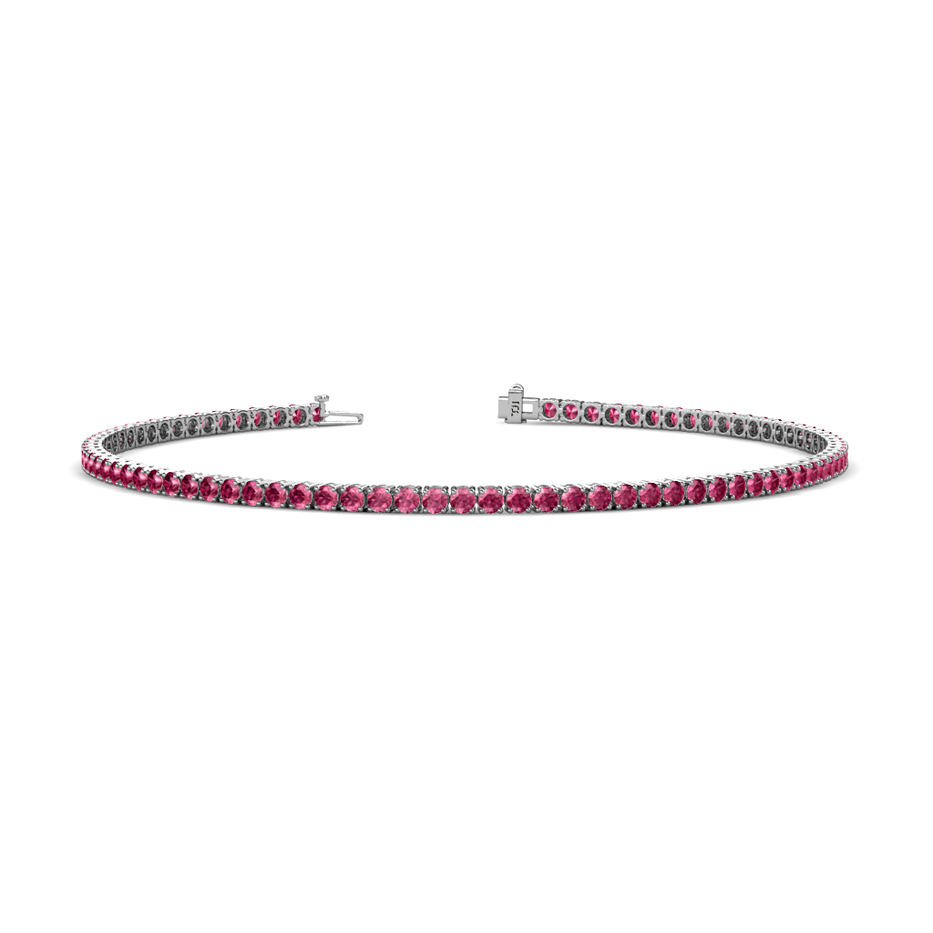Leslie 1.43 ctw Pink Tourmaline Eternity Tennis Bracelet 