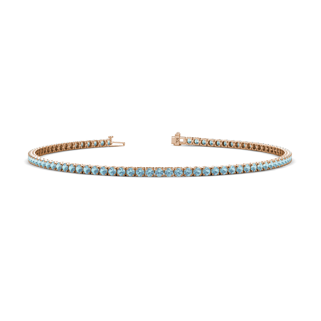 Leslie 1.43 ctw Aquamarine Eternity Tennis Bracelet 