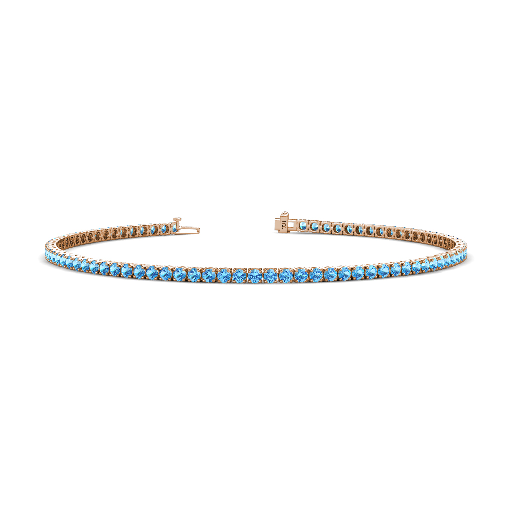 Leslie 1.63 ctw Blue Topaz Eternity Tennis Bracelet 