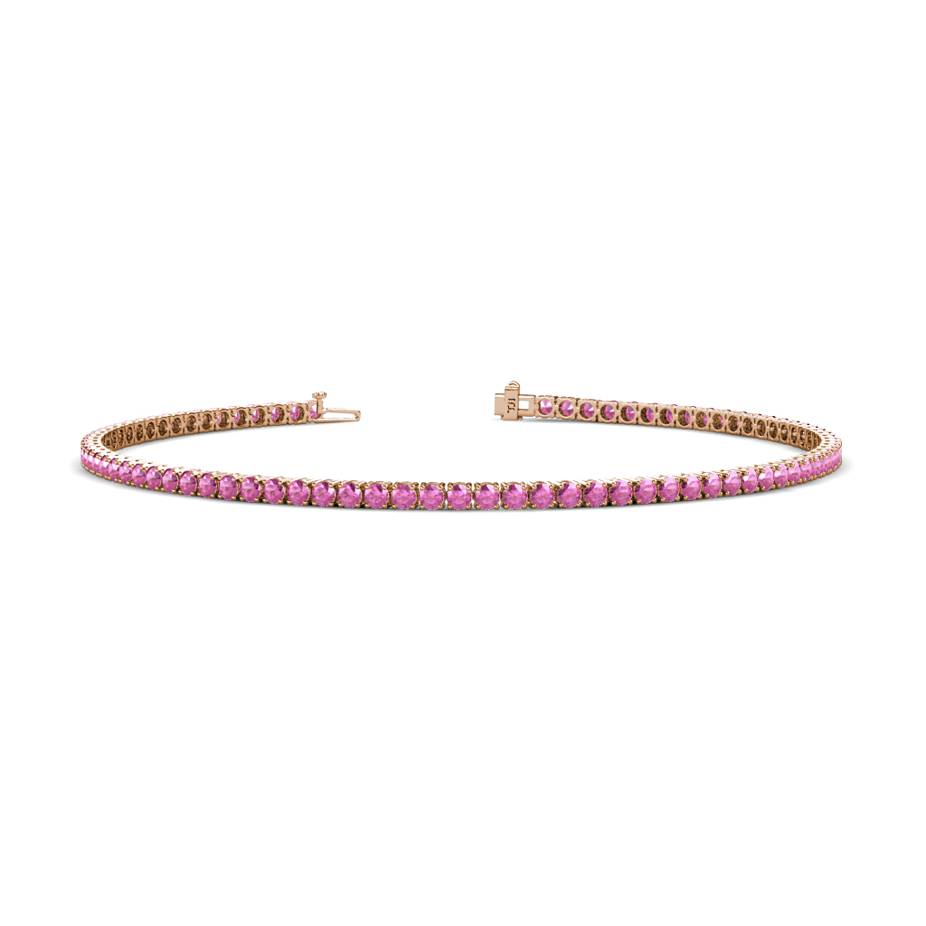 Leslie 1.95 ctw Pink Sapphire Eternity Tennis Bracelet 