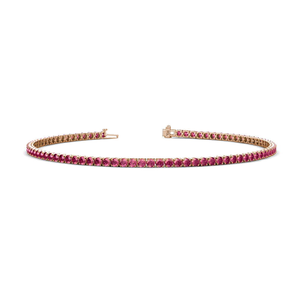Leslie 1.43 ctw Pink Tourmaline Eternity Tennis Bracelet 