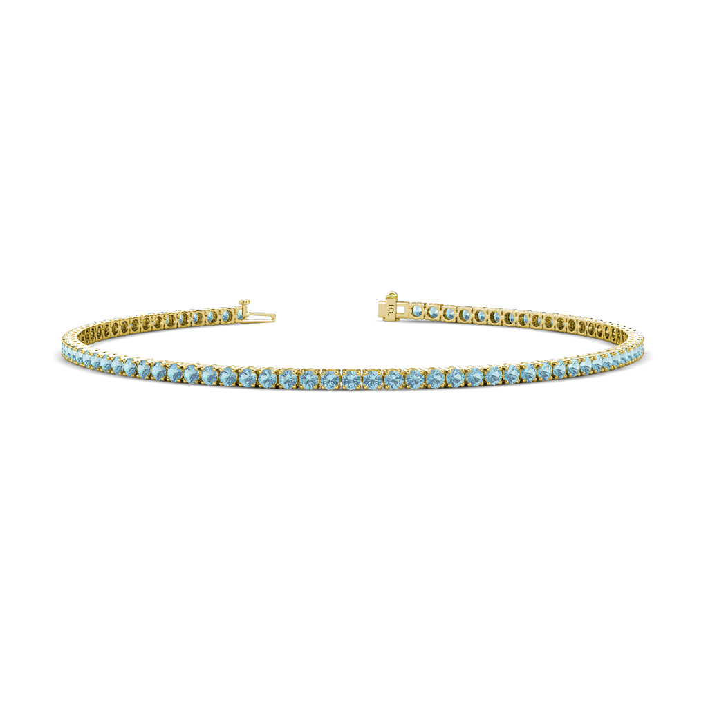 Leslie 1.43 ctw Aquamarine Eternity Tennis Bracelet 