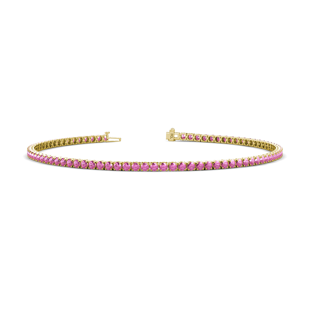 Leslie 1.95 ctw Pink Sapphire Eternity Tennis Bracelet 