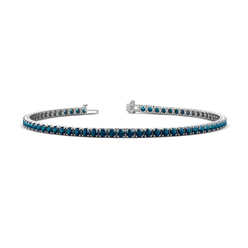 Leslie 3.20 ctw Blue Diamond Eternity Tennis Bracelet 
