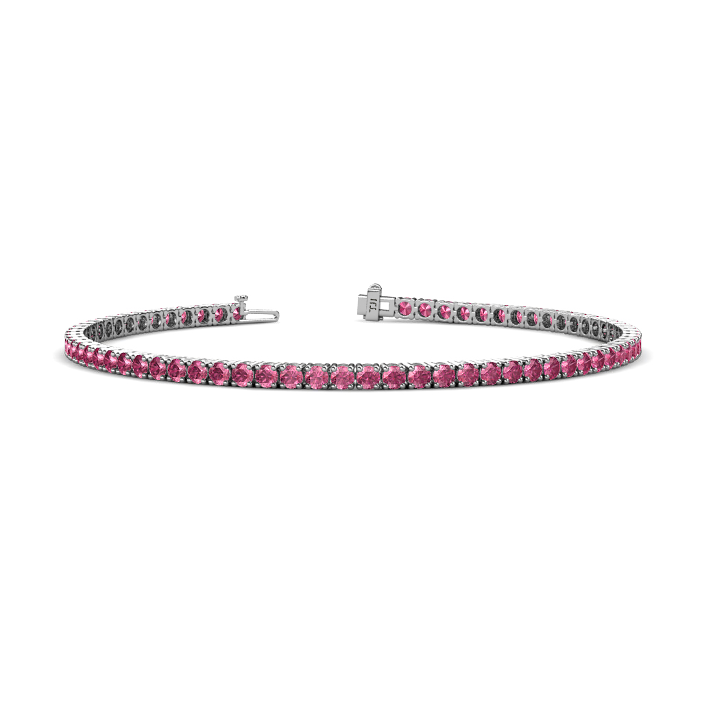 Leslie 2.24 ctw Pink Tourmaline Eternity Tennis Bracelet 