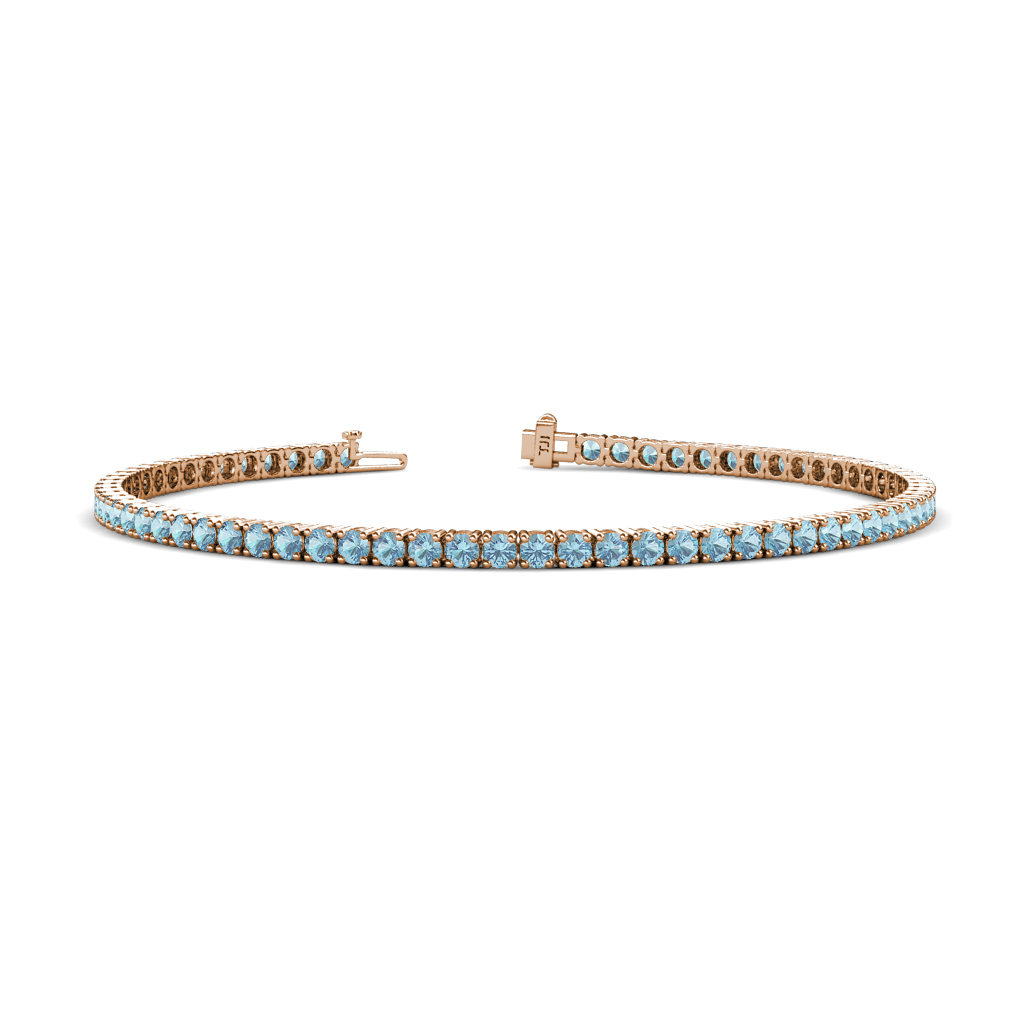 Leslie 2.24 ctw Aquamarine Eternity Tennis Bracelet 