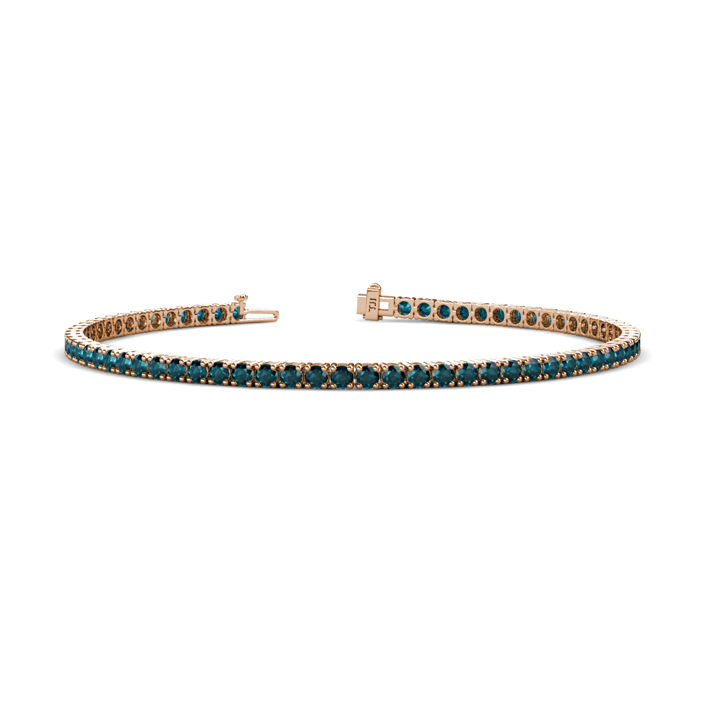 Leslie 3.20 ctw London Blue Topaz Eternity Tennis Bracelet 