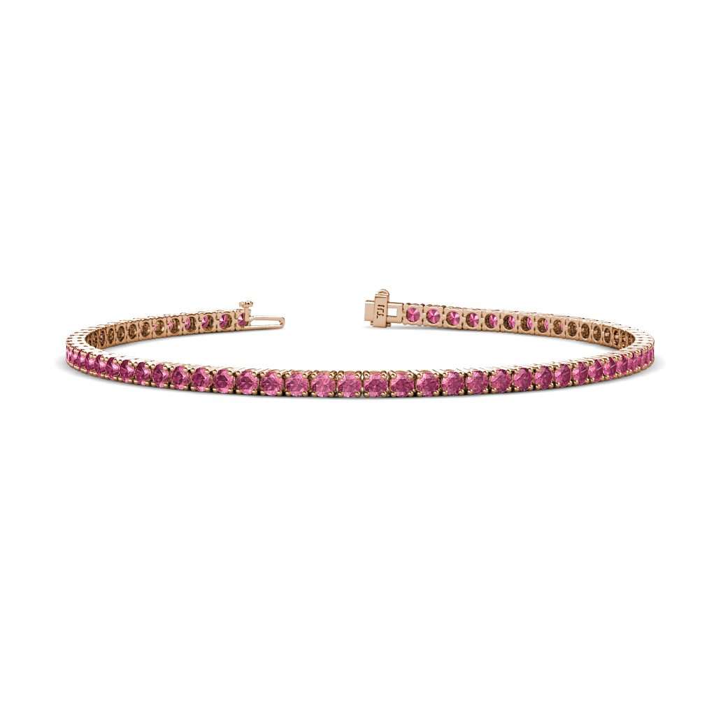 Leslie 2.24 ctw Pink Tourmaline Eternity Tennis Bracelet 