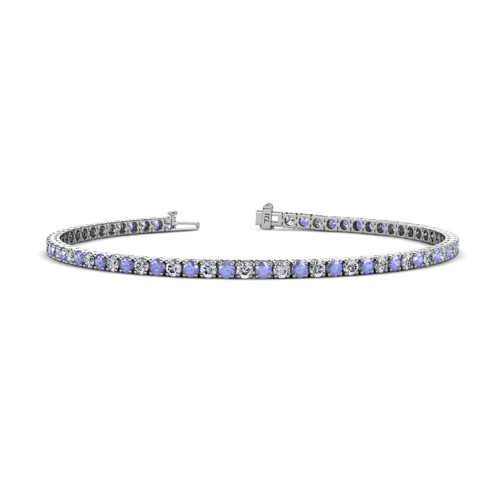 Leslie 2.40 mm Tanzanite and Diamond Eternity Tennis Bracelet 