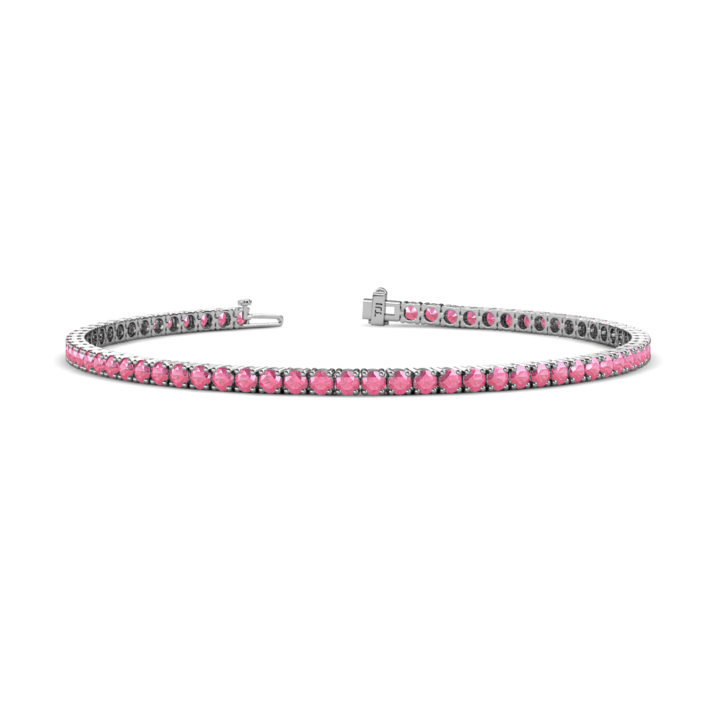 Leslie 3.19 ctw Pink Tourmaline Eternity Tennis Bracelet 