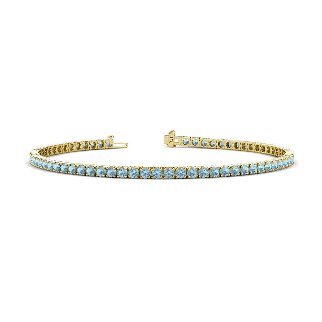 Leslie 3.19 ctw Aquamarine Eternity Tennis Bracelet 