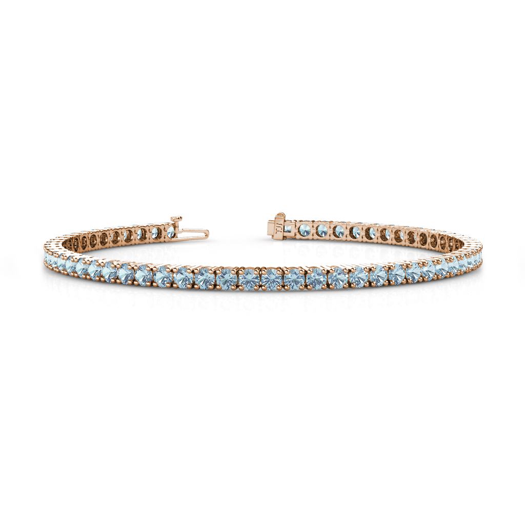 Leslie 6.72 ctw Aquamarine Eternity Tennis Bracelet 