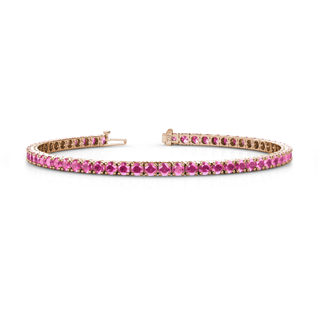 Leslie 7.54 ctw Pink Sapphire Eternity Tennis Bracelet 