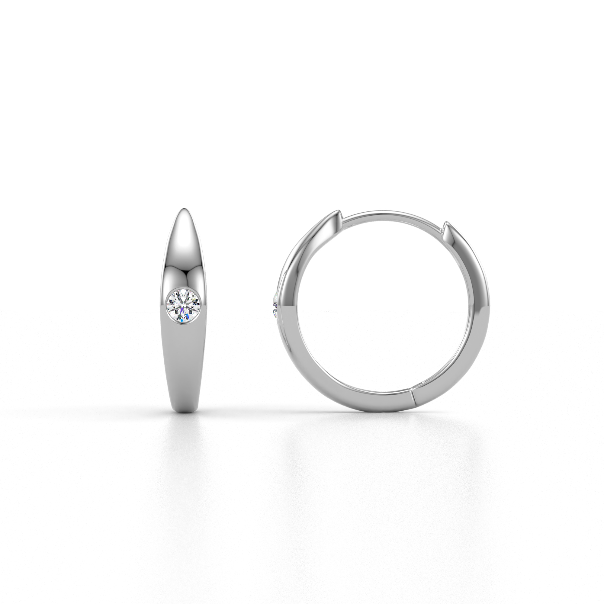 Anissa Natural Diamond Dome Women Huggie Earrings 