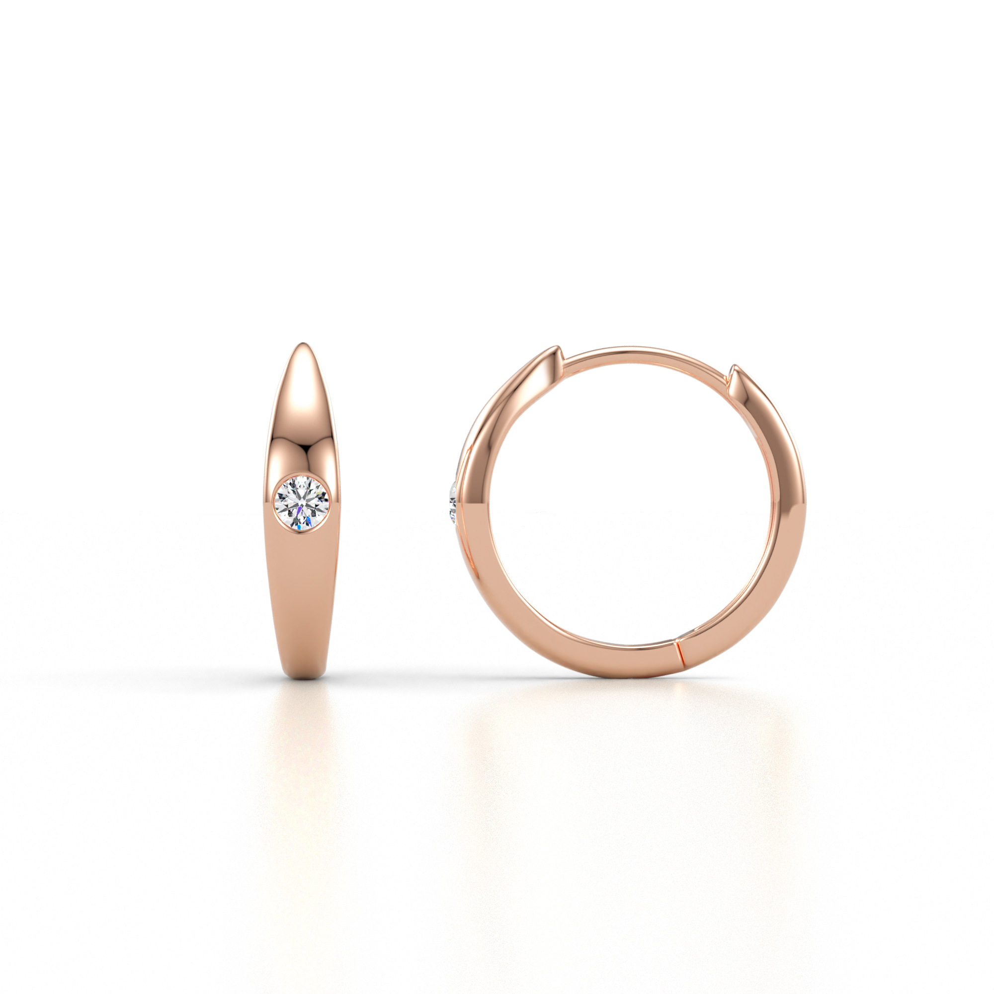 Anissa Natural Diamond Dome Women Huggie Earrings 